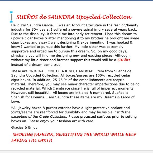 Suenos de Saundra Upcycled, Pere Carrillo, Cigar Box, Storage/ Home Decor - Picture 7 of 14